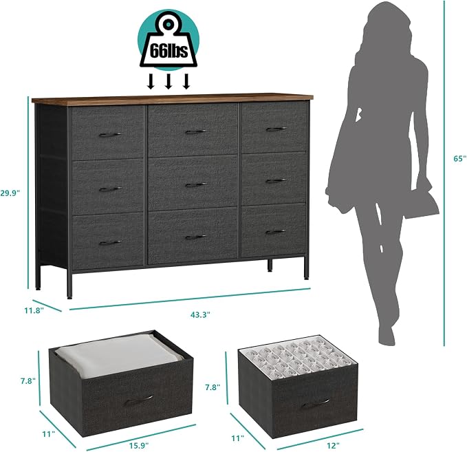 Wide TV Stand for Bedroom, Dresser - Image 2