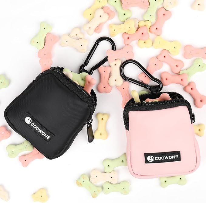 COOWONE Dog Treat Pouch 2 Pack, Waterproof, Zipper Closure, Hands Free - Image 2