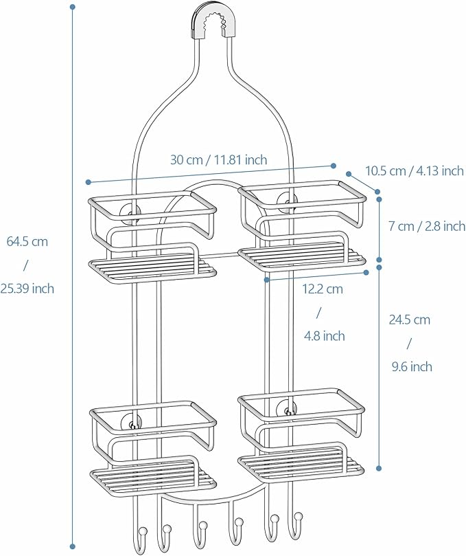 SRIWATANA Shower Caddy Organizer Hanging Over Head, Bathroom Shower Rack Hanger - Image 6