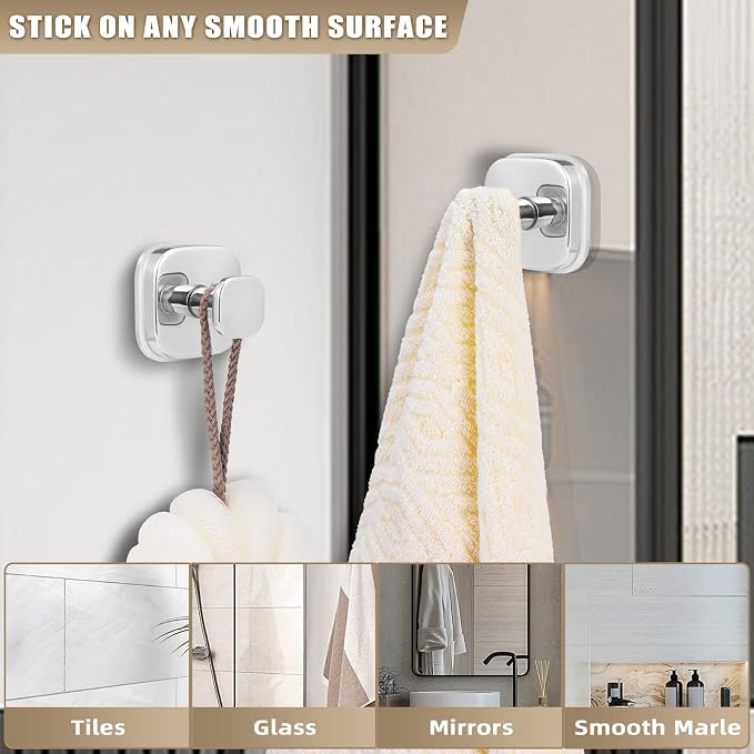 No-Drill Reusable Suction Cup Hooks, Coat Hook - Image 4
