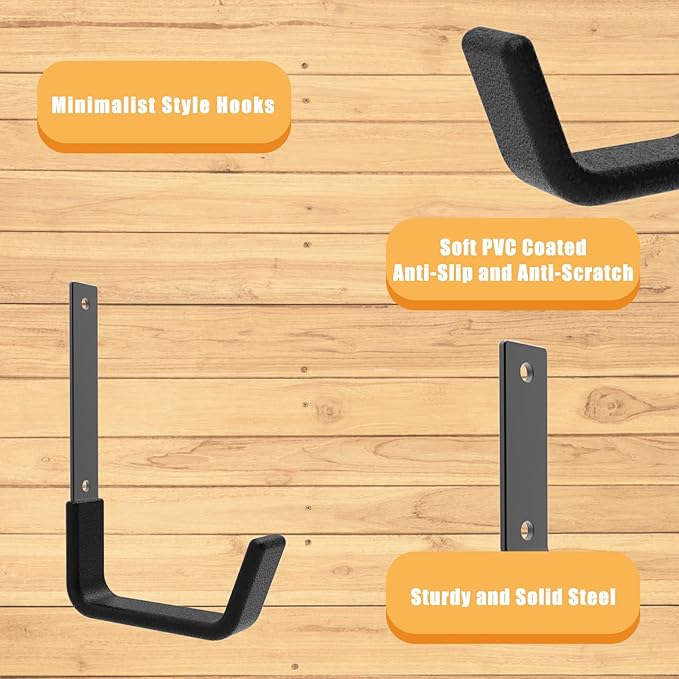 Heavy Duty Utility Hooks for Wall Mount, Garage Wall Hooks, Chainsaw & Leaf - Image 3