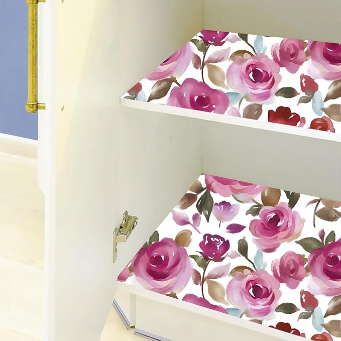 HAOKHOME Shelf Liner and Cabinet Liner Floral, Self-Adhesive Drawer Liners - Image 6