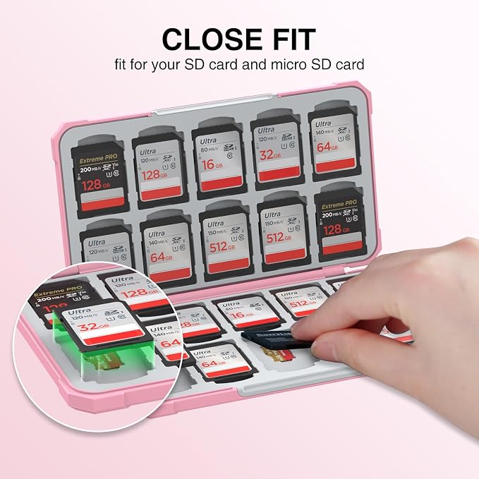 HEIYING Memory Card Case for SD/TF Cards, Portable SD Card Holder Storage Case - Image 3