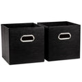 PRANDOM Leather Foldable Cube Storage Bins 11x11 inch Fabric Storage Baskets by Prandom