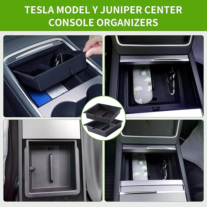 Tesla Model Y Juniper Center Console Organizer 6 PCS Silicone 2025 2026 New - Image 4