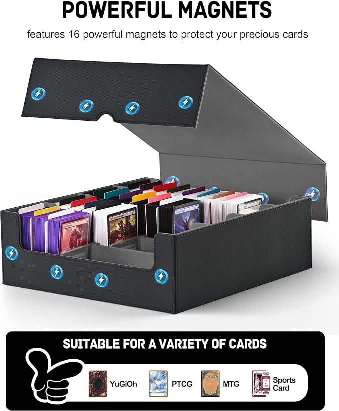 ZLCA Card Storage Box for MTG PTCG, Commander Deck Box Holds 3200+ Cards - Image 4