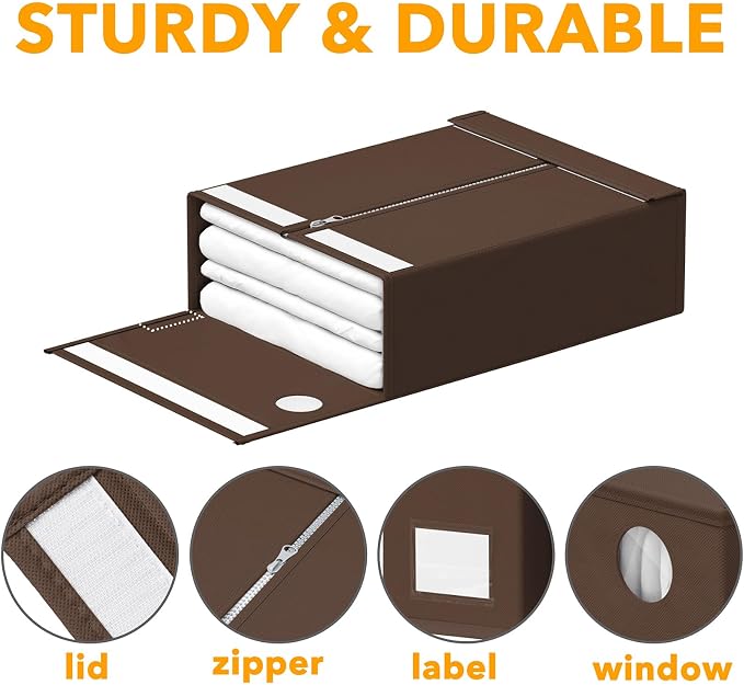 SpaceAid 6 Pack Bed Sheet Organizers and Storage, Foldable Sheet Organizer - Image 6