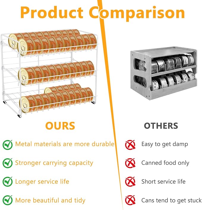 Cat Food Organizer, 3-Tier Stackable Iron Shelf - Image 7
