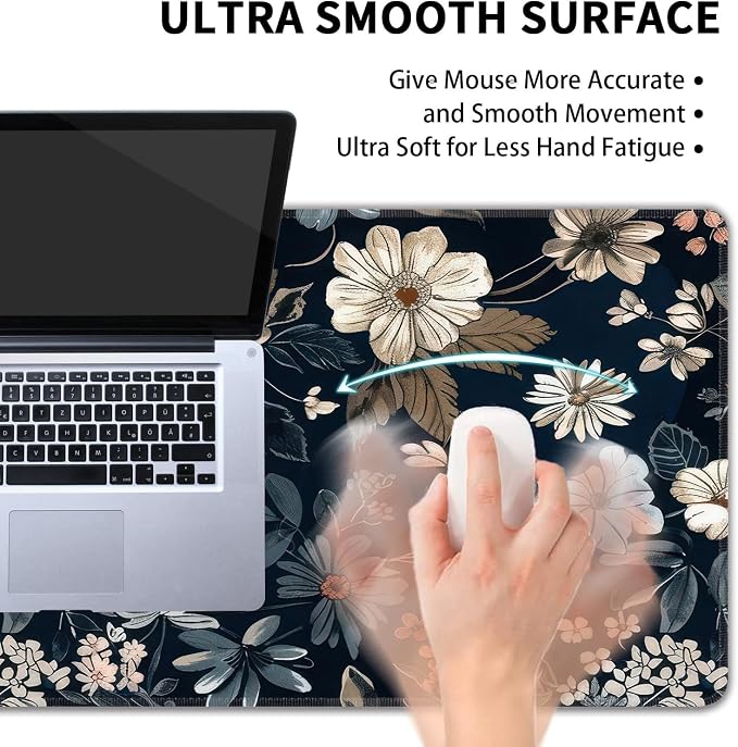 Dark Flower Large Mouse Pad, Gaming Keyboard Desk Pad, Extended Mouse Mat - Image 5