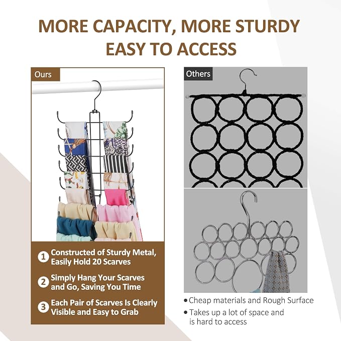 ZEDODIER Scarf Organizer Scarf Hanger - Image 3