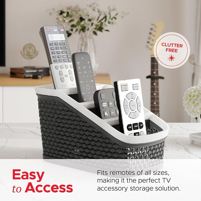 Remote Control Holder Remote Caddy, TV Remote Control Organizer, 4 Compartment - Image 2