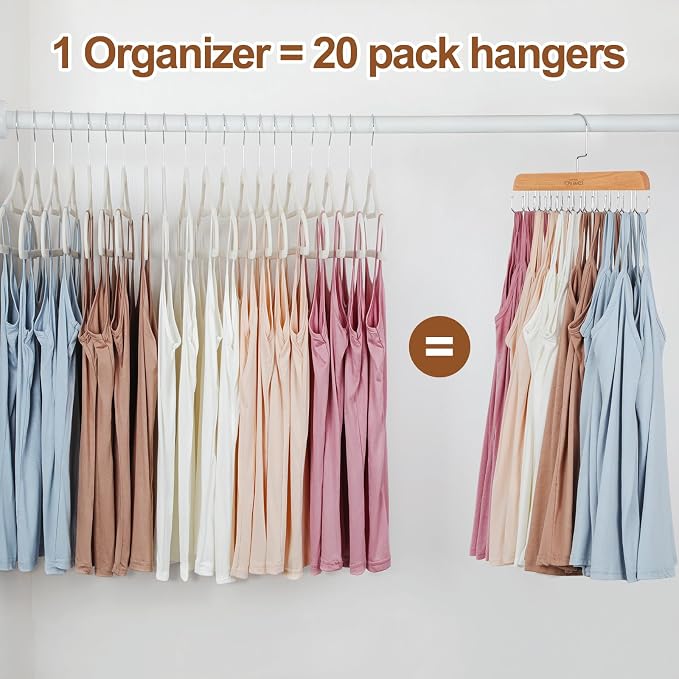 TOPIA HANGER Bra Hanger for Closet, Tank Top Hangers 20 Hooks Capacity Foldable - Image 2