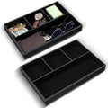 2 Pieces Faux Leather Valet Tray by Unknown