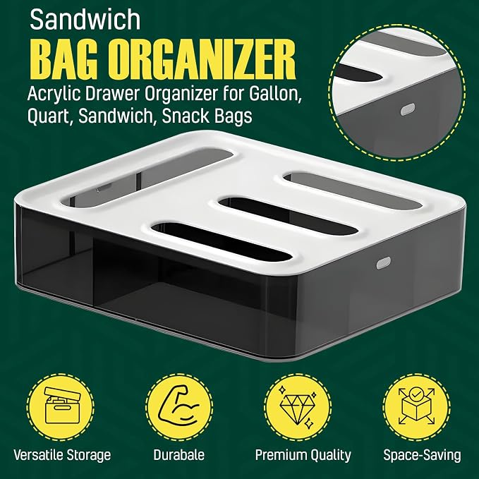 HIMUS Food Storage Bag Organizer - 4 in 1 Plastic Baggie Organizer - Image 3