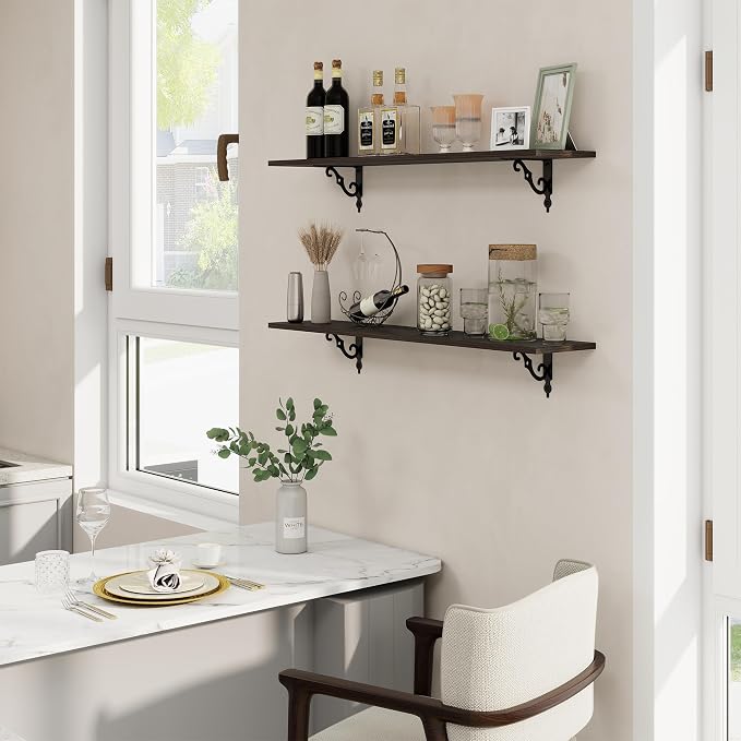 RICHFOCUS Floating Shelves for Wall Decor, 39.4W x 8D Shelves Set of 2 - Image 2