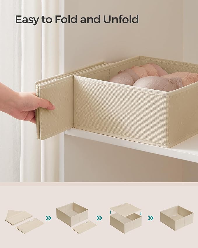 SONGMICS Drawer Organizer, Dresser Drawer Organizers, Foldable Fabric Storage - Image 6