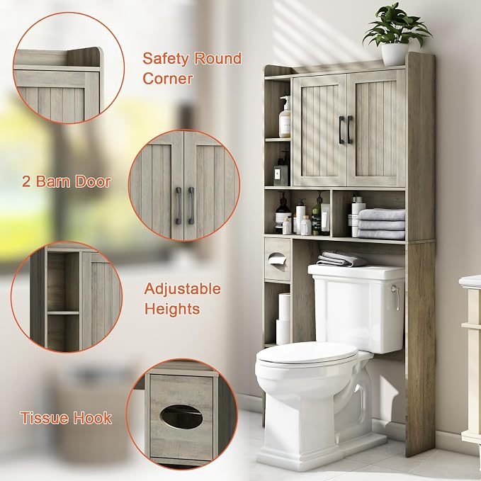 Farmhouse Storage Cabinet Over Toilet - Image 3