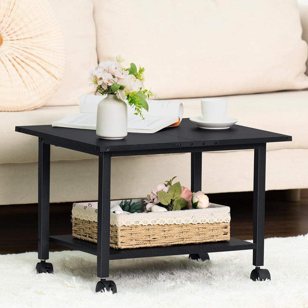 Lerliuo Under Desk Printer Stand, 2-Tier Industrial Mobile Printer