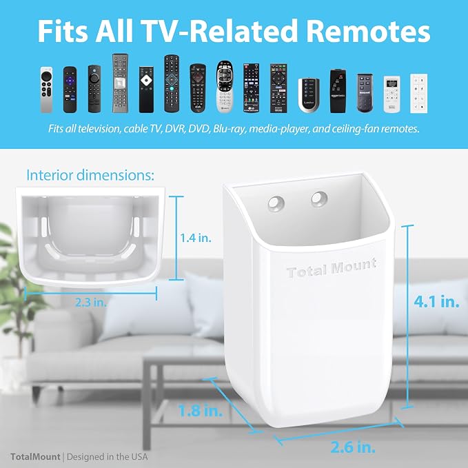 TotalMount Hole-Free Remote Holder – Eliminates Need to Drill Holes in Your Wall - Image 3