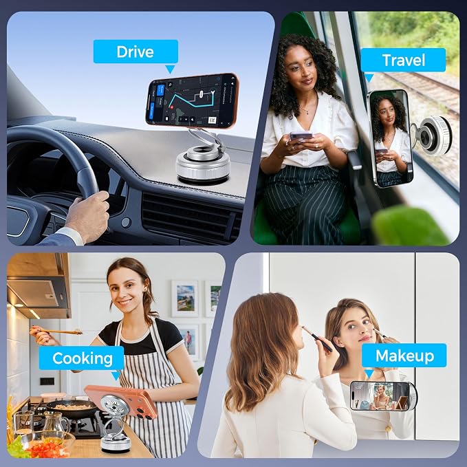 2026 Upgraded 360° Nano Gel Vacuum Magnetic Car Phone Holder, Reinforced Ultra - Image 8