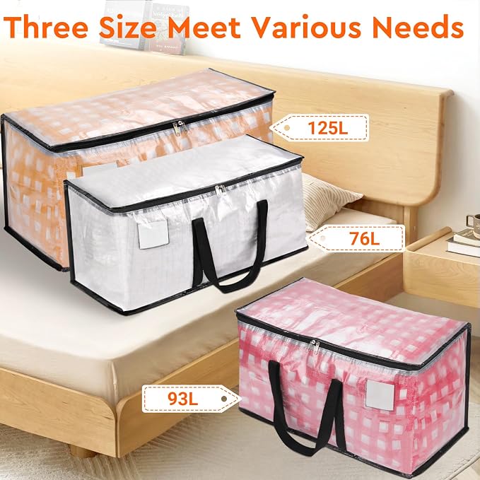BlissTotes 4-Pack Heavy Duty Extra Large Clear Moving Bags, Reinforced Handles - Image 7