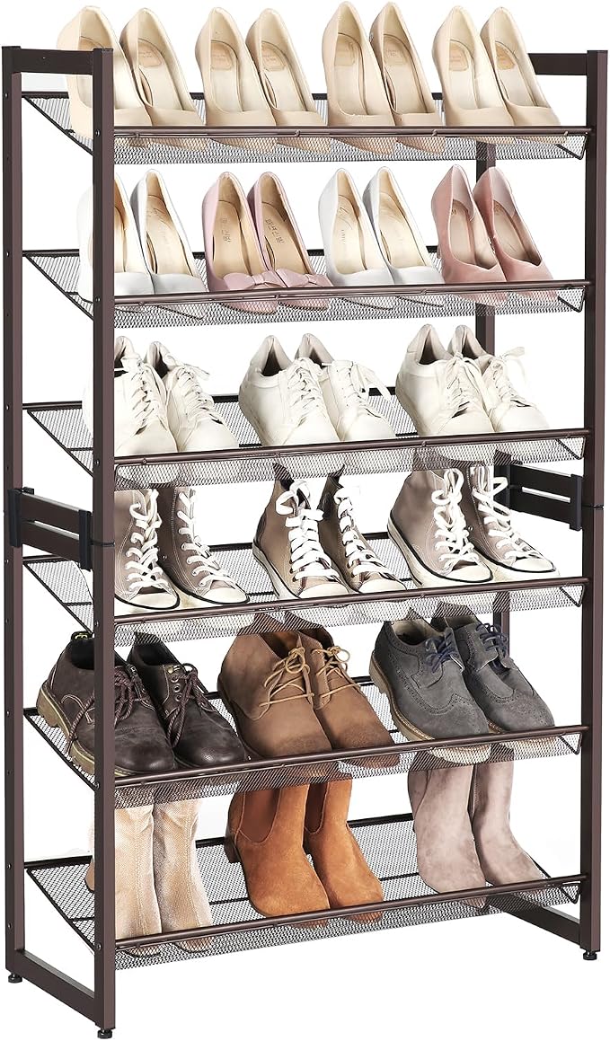 SONGMICS Shoe Rack, 6-Tier Shoe Organizer, Metal Rack by SONGMICSbySONGMICSHOME
