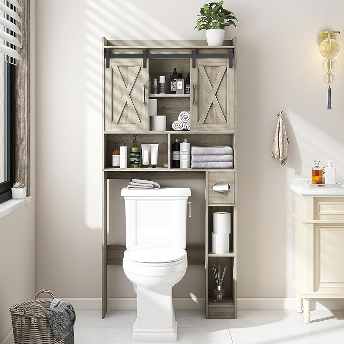 Vabches Over The Toilet Storage Cabinet, Farmhouse Storage Cabinet Over Toilet - Image 4