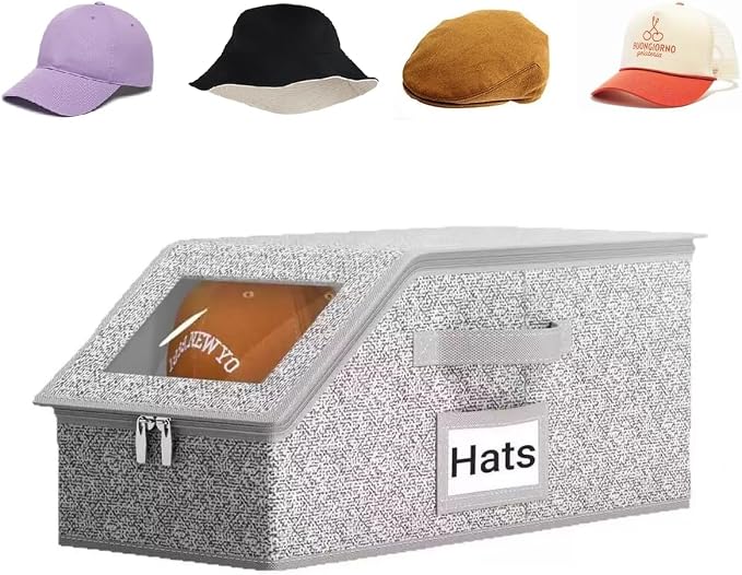 Hat Organizer for Baseball Caps, Hat Storage Holder Container for Closet Hold by WELEQUT