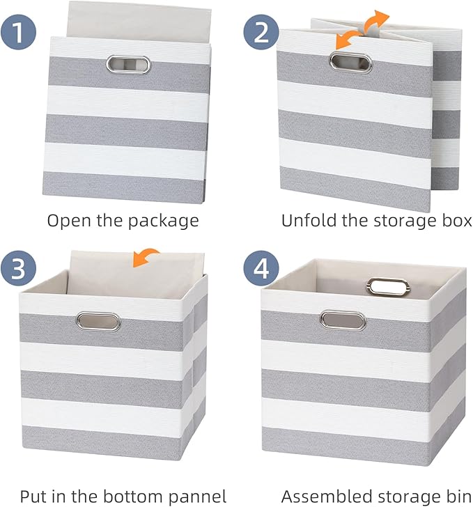 13x13x13 Storage Cube Bins, Foldable Storage Cubes Cubby Baskets Organizer - Image 4