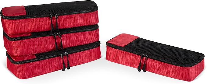 Amazon Essentials 4-Piece Packing Cubes Travel Accessories Set, Luggage by AmazonEssentials