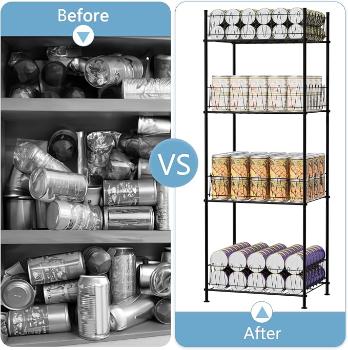 smusei Water Bottle Organizer Rack 4 Tier Free Standing Bottled Water Storage - Image 3