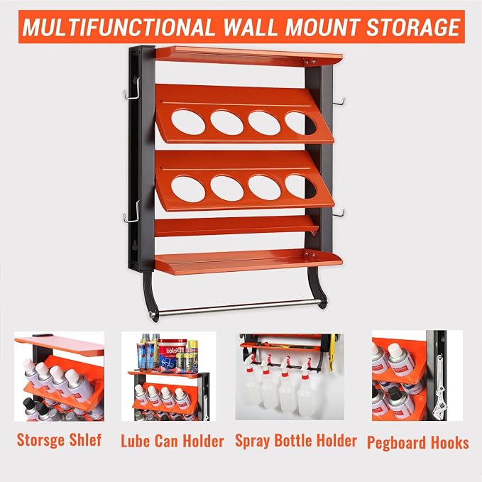 Wallmaster Spray Can Holder, Lube Can Wall Mount Storage Rack Heavy Duty Paint - Image 4