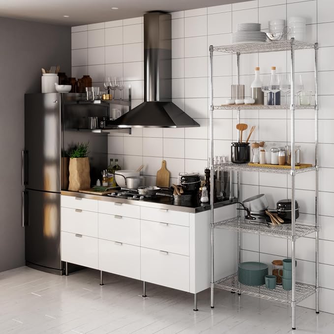 18" Deep x 30" Wide x 86" Height Wire Shelving Kit | 5-Tier | NSF Commercial - Image 8