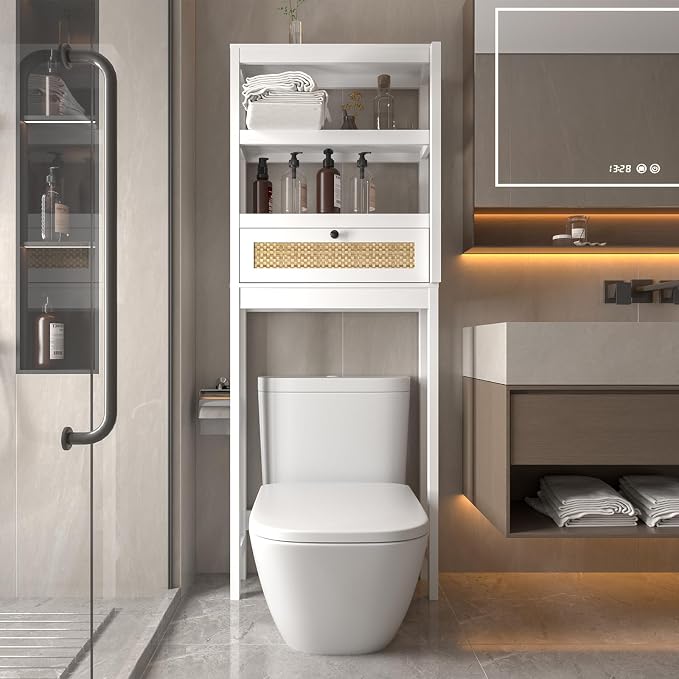 Over The Toilet Storage Cabinet, 3-Tier Bathroom Organizer - Image 9