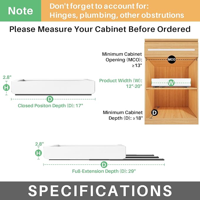 Pull out Cabinet Organizer, Expandable Heavy Duty Slide out Drawers Fixed - Image 2