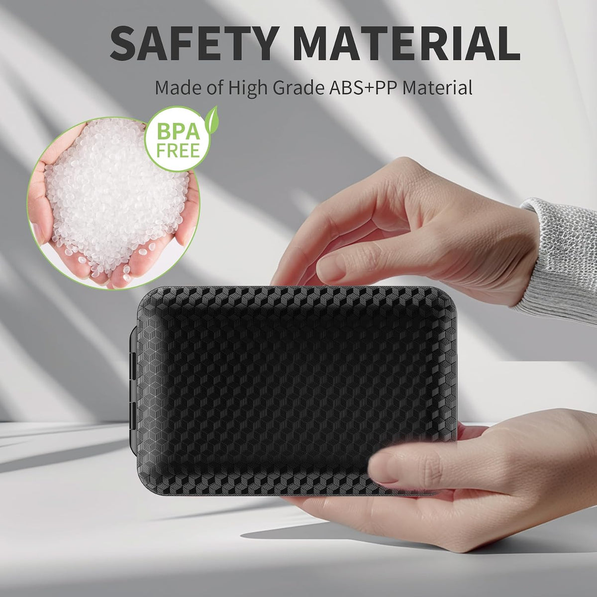 Magnetic Travel Pill Organizer Large 7 Day Medicine Box Case-Black