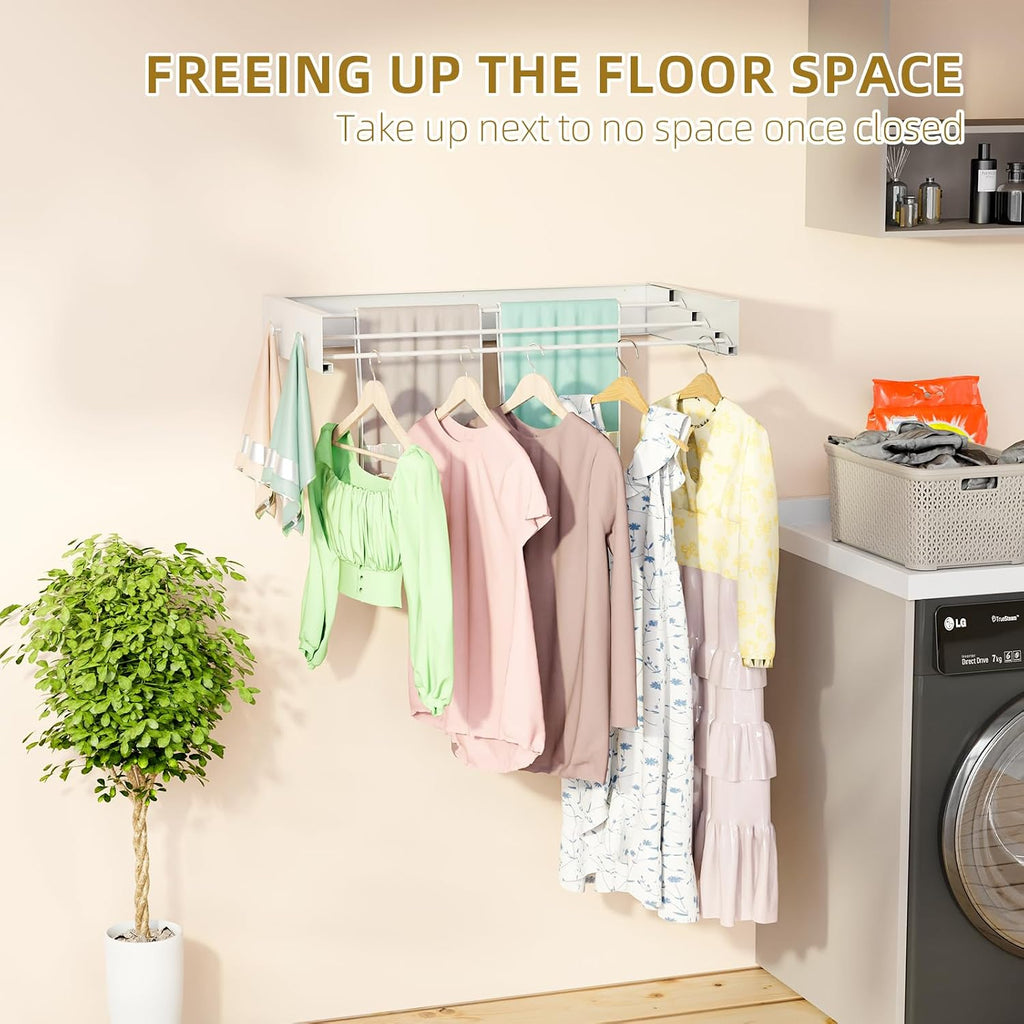 Wall Mounted Drying Rack for Laundry 19.8'', Folding Drying Rack