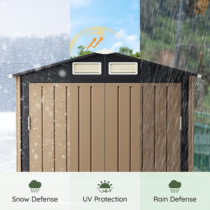5x3 FT Outdoor Metal Storage Shed - Image 7