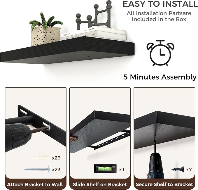 Floating Shelves for Wall, Engineered Wood Wall Shelves - Image 5