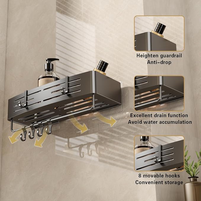 VOLPONE Shower Caddy No Drilling Shower Shelves - Image 3