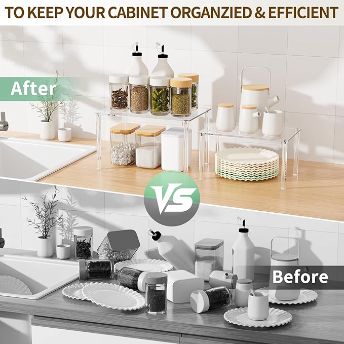 2Pack Acrylic Cabinet Organizer, Spice Rack Organizer - Image 4