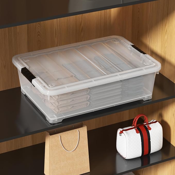 4-Pack 25 L Plastic Under Bed Storage - Image 5
