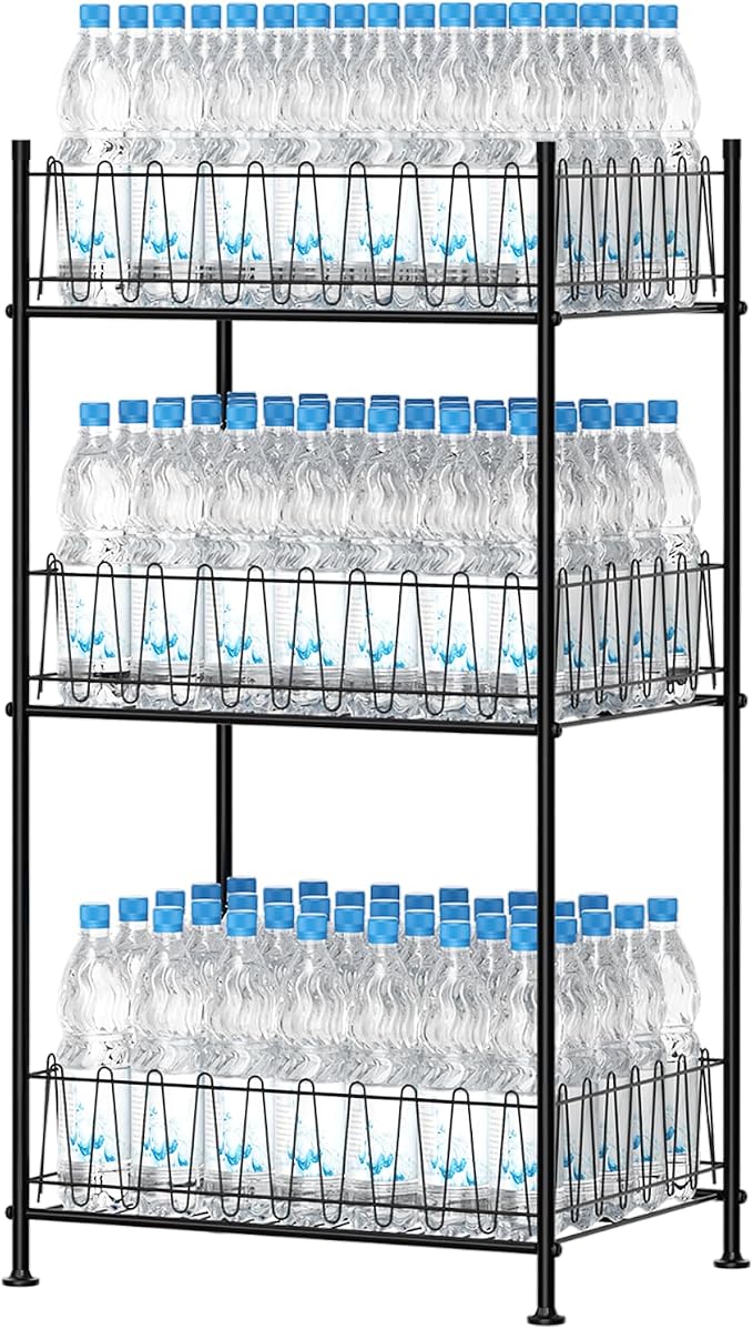 smusei 3 Tier Drink Organizer for Pantry Water Bottle Storage Rack by smusei