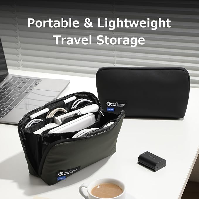 RIGHT AWAY Travel Tech Pouch，Waterproof Cord Case，Electronics Organizer Travel - Image 7