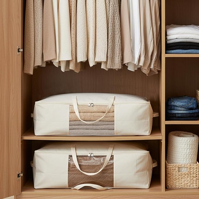 YGEOMER 4 Pack Canvas Clothes Storage Bags - Image 7