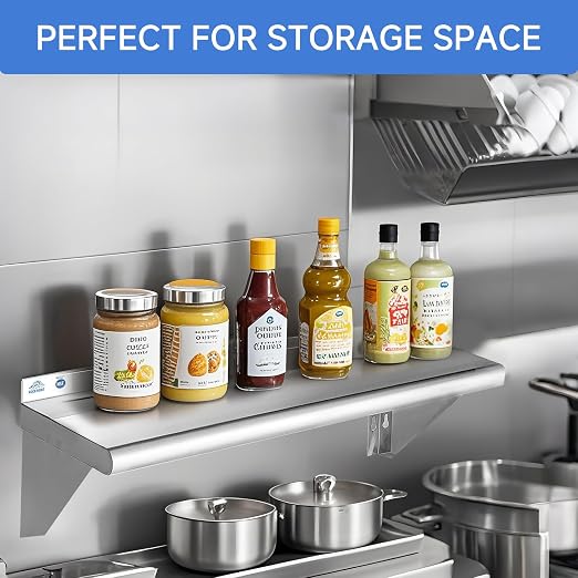 ROCKPOINT Stainless Steel Shelf 14 x 48 Inches 350lb, NSF Metal Commercial - Image 2
