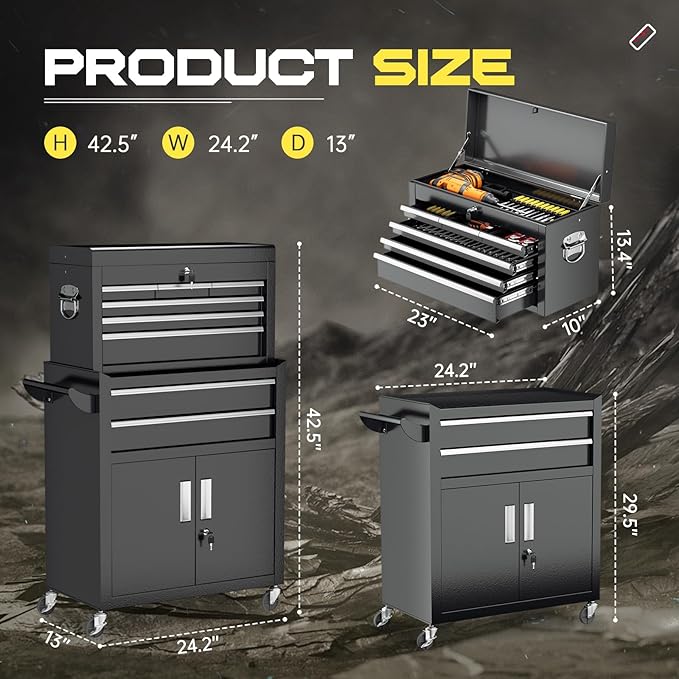 8-Drawer Rolling Tool Chest - Image 3