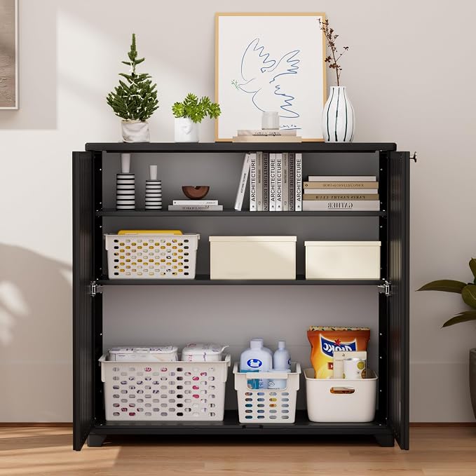 ADDOK Indoor Outdoor Plastic Storage Cabinet 34"x15"x34" - Image 3