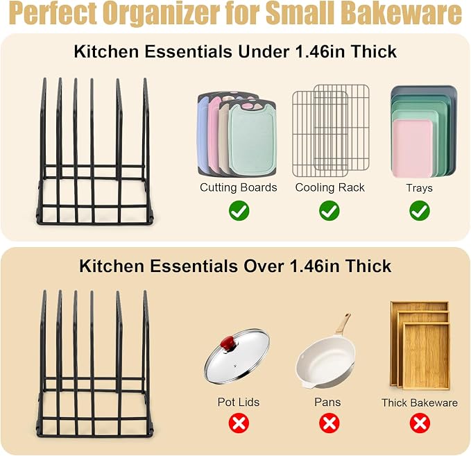 Kitchen Cabinet Cutting Board Organizer, Cookie Sheet Storage Rack, Cabinet - Image 3