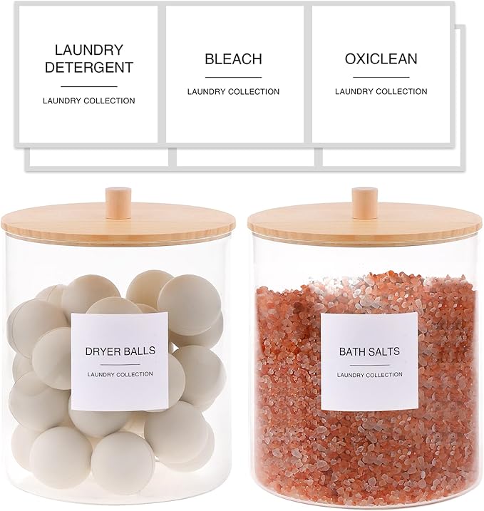 TIPGO Glass Jars for Laundry Room Organization, Laundry Pods Container - Image 2